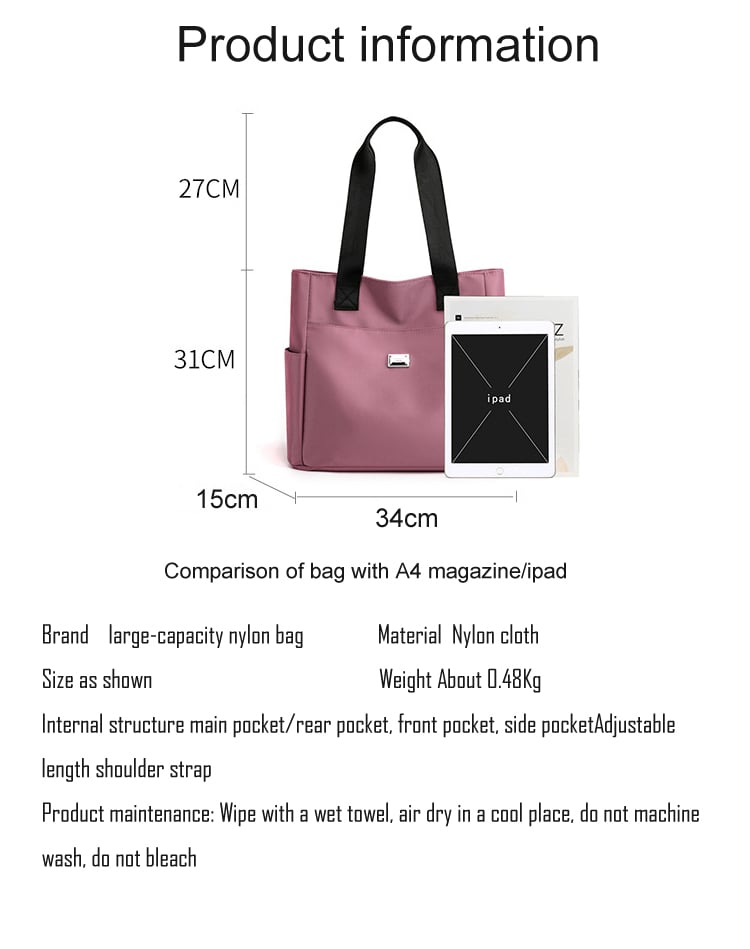 aakip™-⏰Hot Sale-49% OFF🔥2024 Large Capacity Waterproof Multi Pocket Nylon Shoulder Bag👜