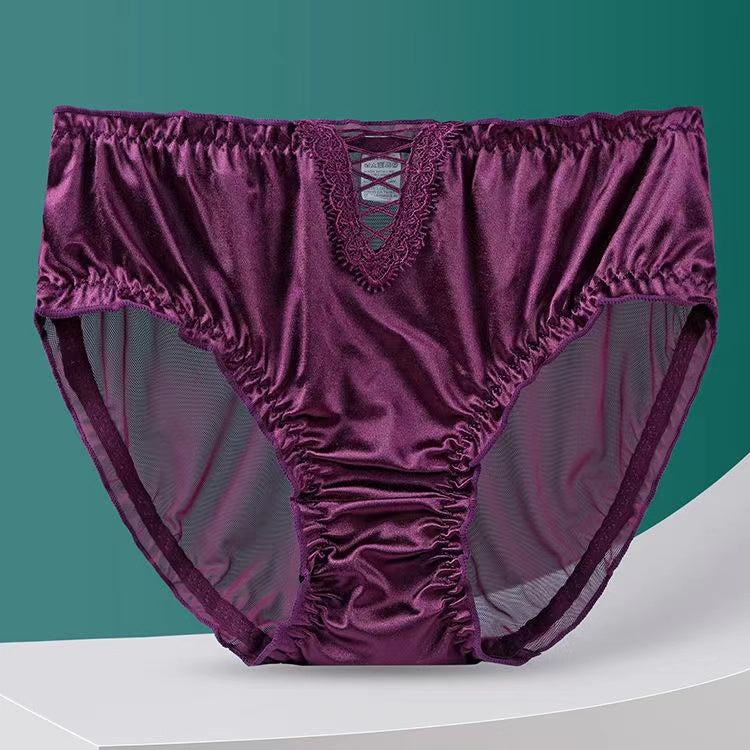 Lace Lingerie Ladies Satin Ice Seamless Pantiesš„Buy 1 get 2 free (3PCS)