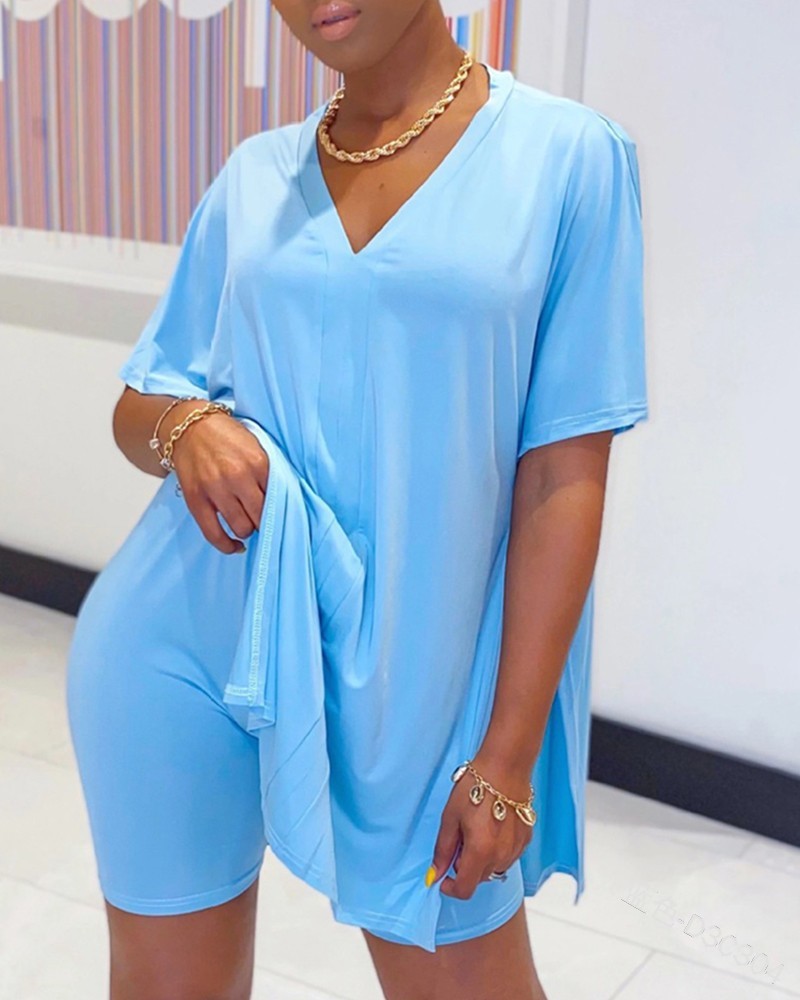 aakip™- Promotion🔥49% OFF💃💃2024 V-Neck Dress & Shorts Set🔥