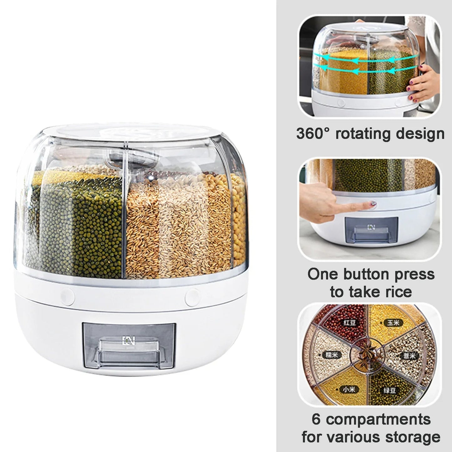 50% OFF🎁Rotary Large Capacity Grain Storage Container