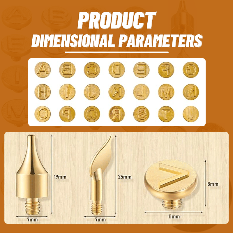 aakip™-🎁26 Letters Copper Mold —DIY Wood Burning/Carving Set