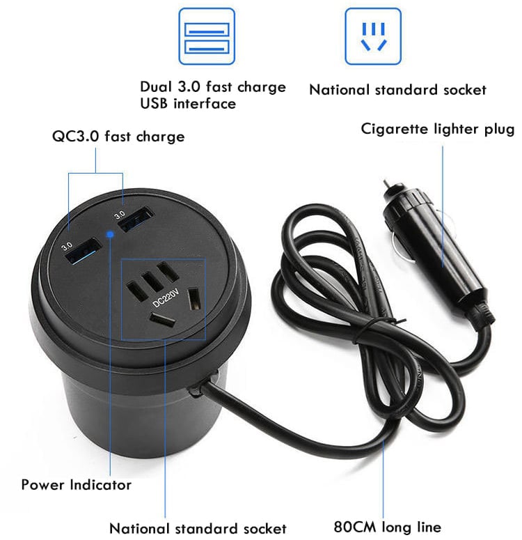 aakip™-Water cup type car inverter