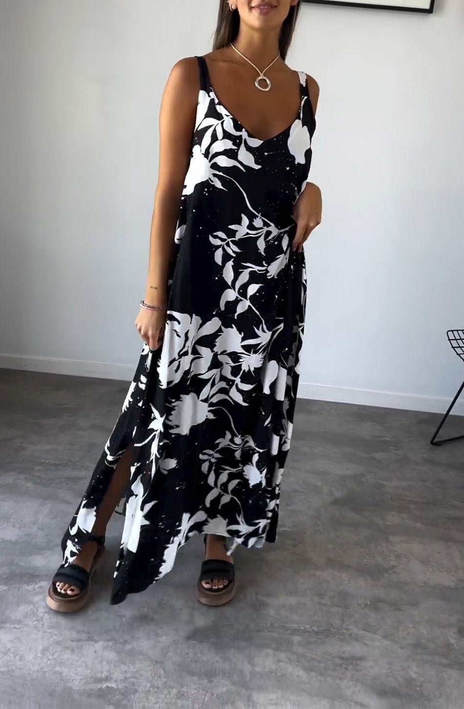 aakip™-Women's Flared Dress with Print