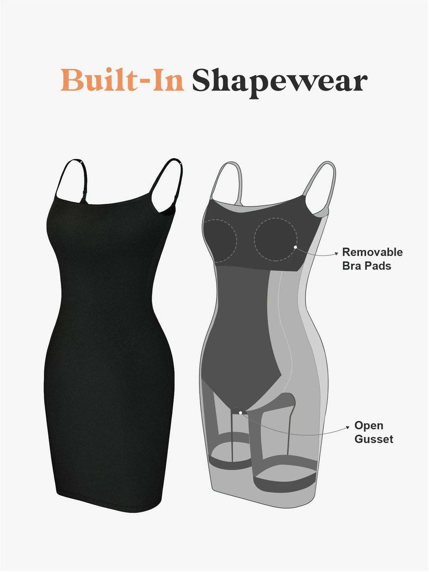 aakip™-Built-In Shapewear Modal Soft Lounge Dresses