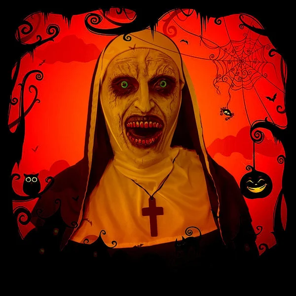 aakip™-👻49%OFF🎃 Halloween Nun Scary Mask