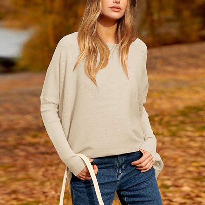 aakip™-Women's Irregular Oversized Dolman Sleeve Knitted Pullover