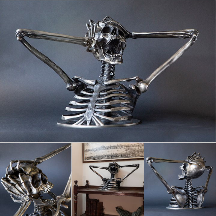 aakip™-Break the Rules Madness Skeleton Bust Sculpture