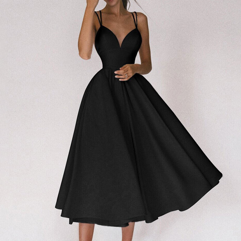 aakip™-Elegant Strappy V-neck Dress