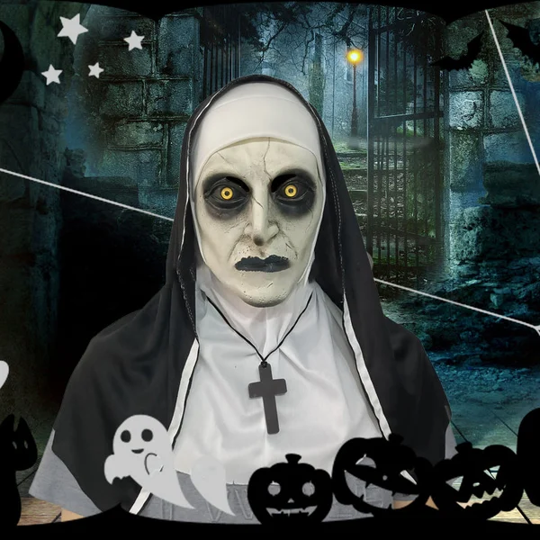 aakip™-👻49%OFF🎃 Halloween Nun Scary Mask