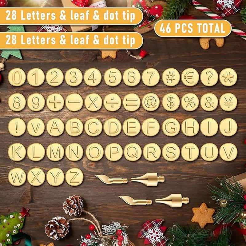 aakip™-🎁26 Letters Copper Mold —DIY Wood Burning/Carving Set