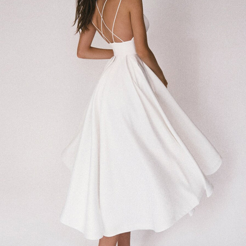 aakip™-Elegant Strappy V-neck Dress