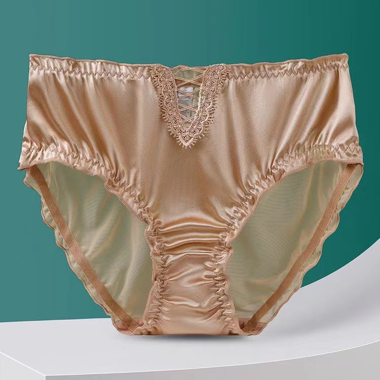 Lace Lingerie Ladies Satin Ice Seamless Pantiesš„Buy 1 get 2 free (3PCS)
