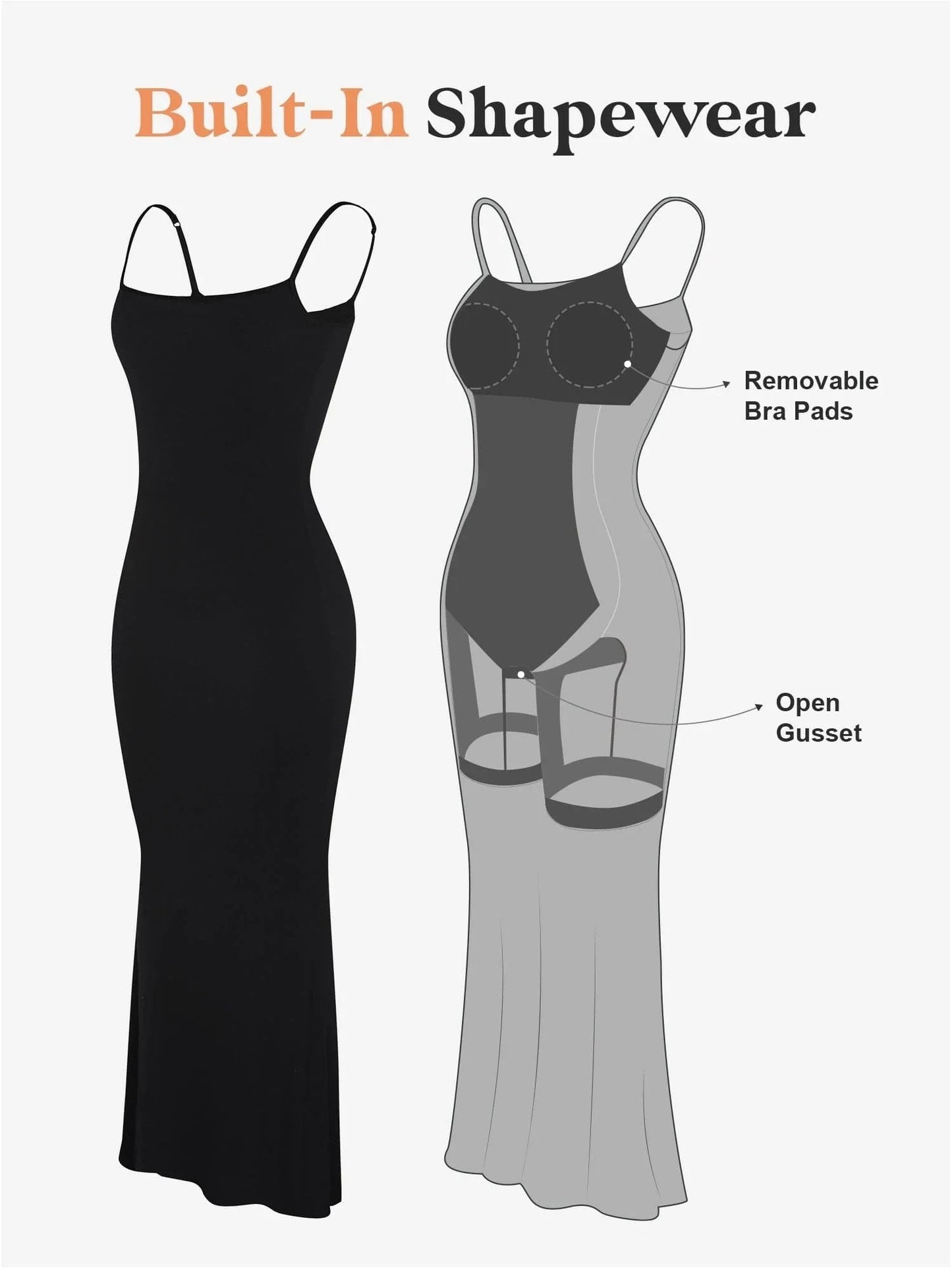 aakip™-Built-In Shapewear Modal Soft Lounge Dresses