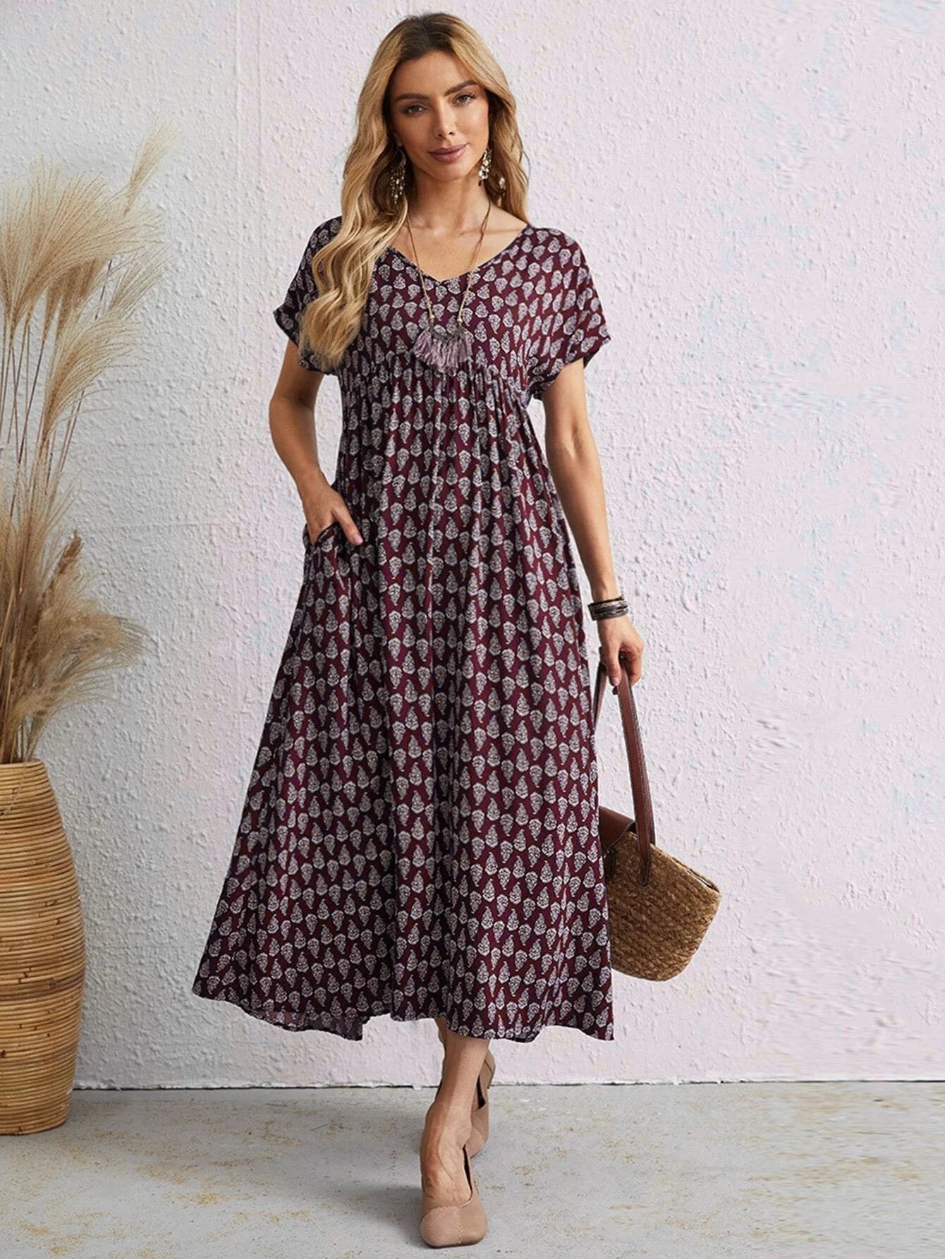 aakip™-🌸2024 NEW Vintage Comfortable Cotton Linen V-neck dress