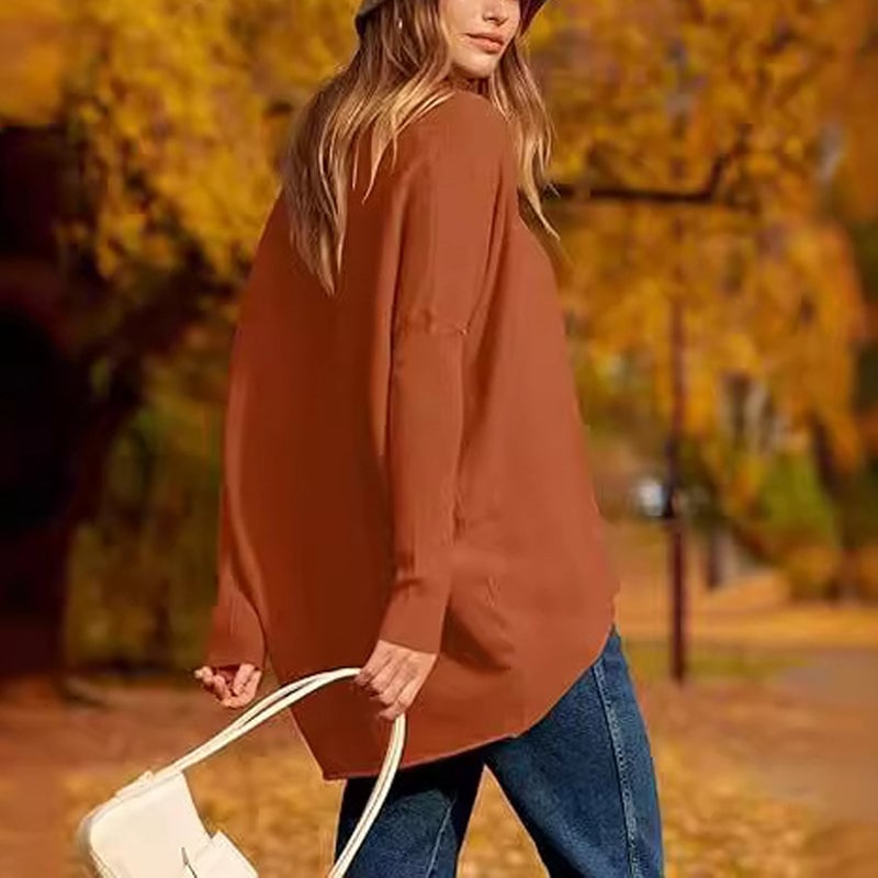aakip™-Women's Irregular Oversized Dolman Sleeve Knitted Pullover