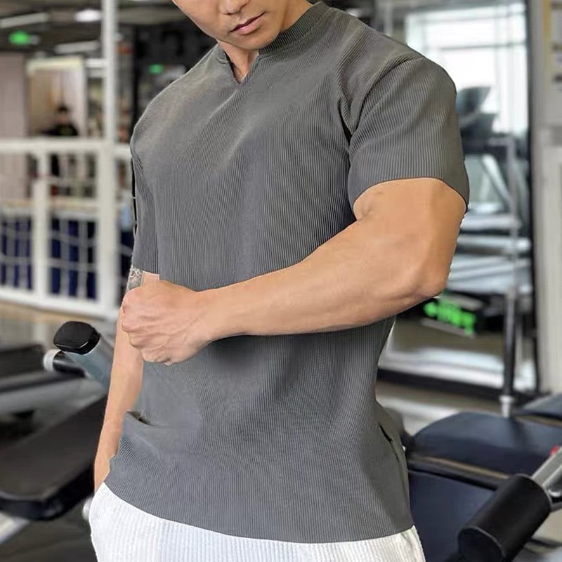 aakip™-Men's V-Neck Short Sleeve Muscle Athletic Workout T-Shirts