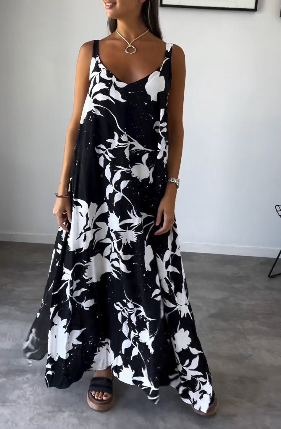 aakip™-Women's Flared Dress with Print