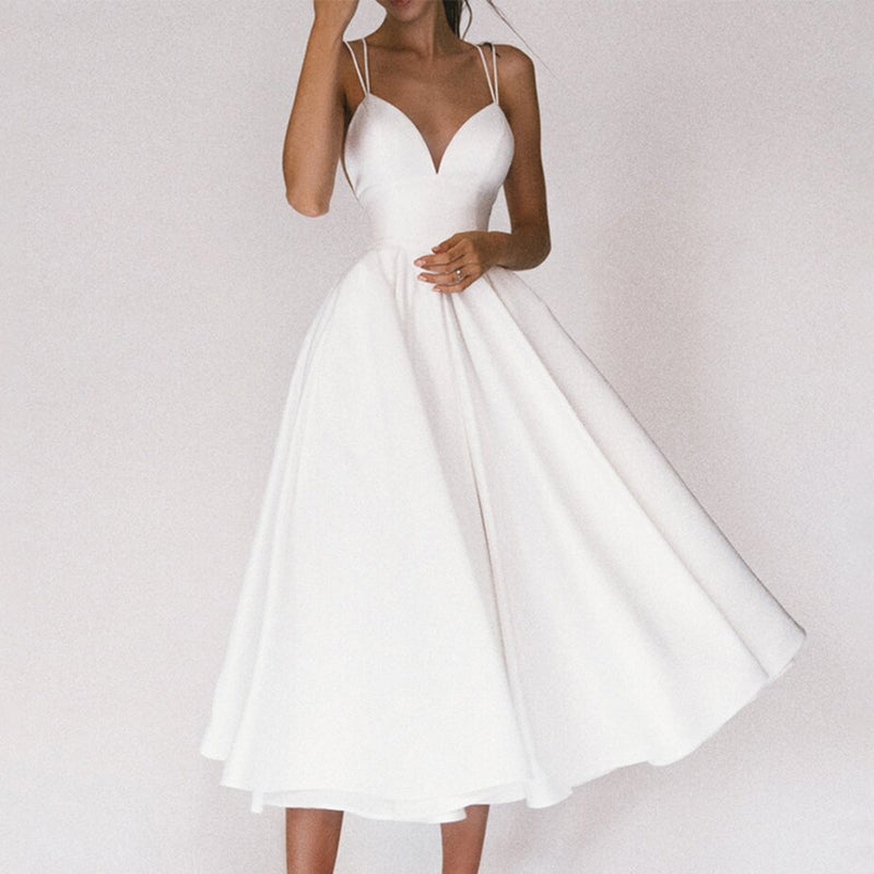 aakip™-Elegant Strappy V-neck Dress