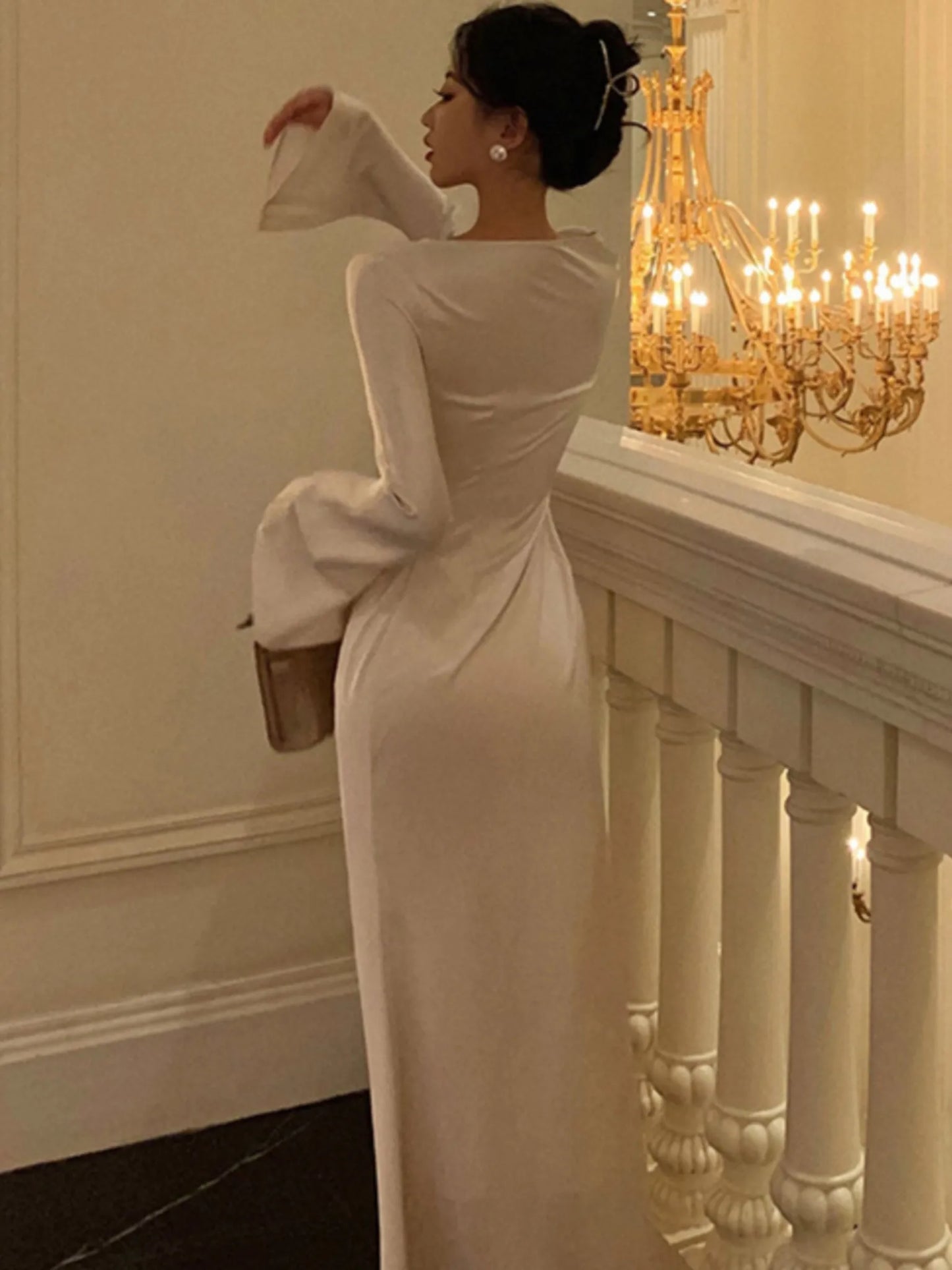 aakip™-French Vintage Flare Sleeve Mermaid Dress
