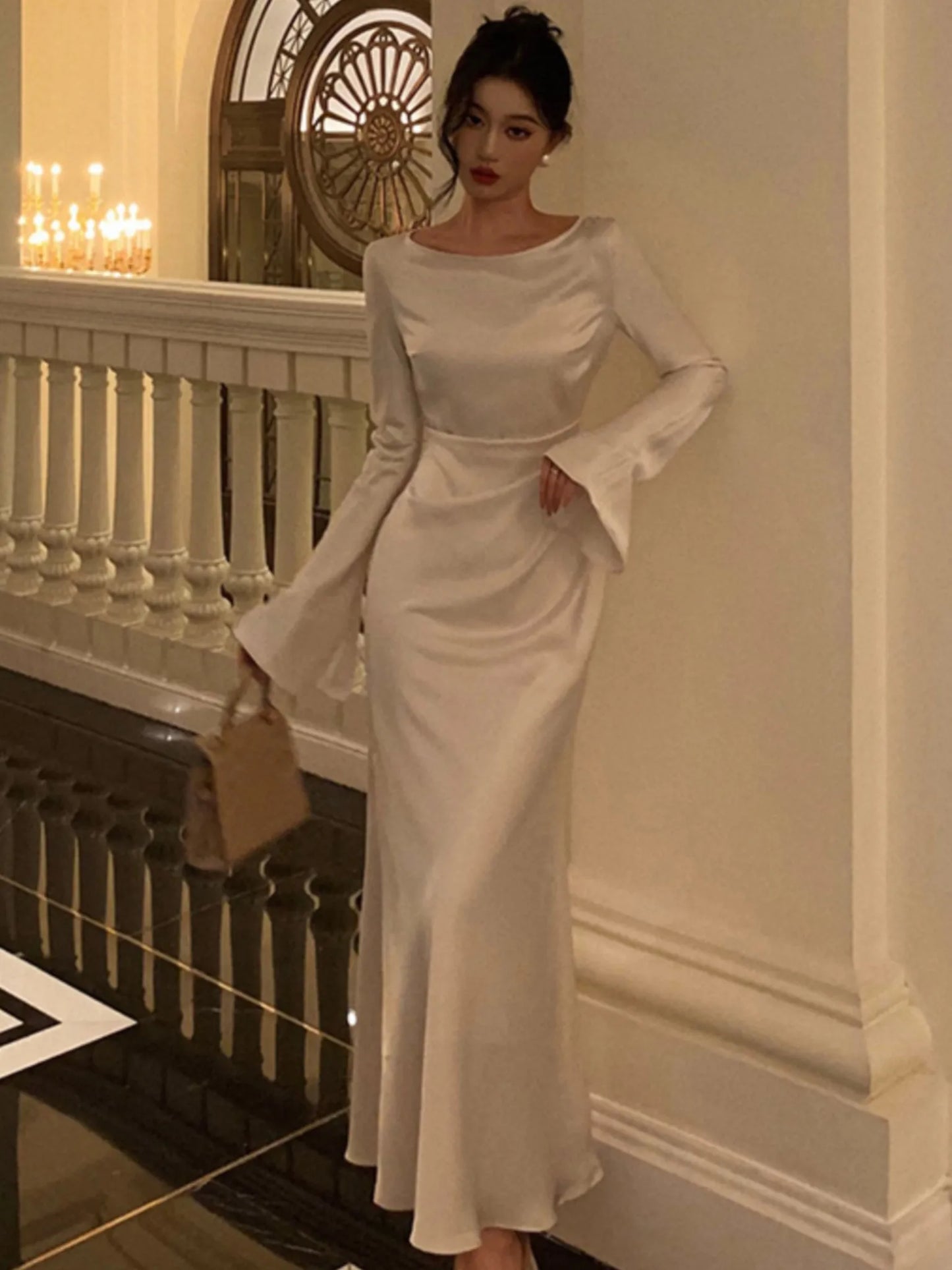 aakip™-French Vintage Flare Sleeve Mermaid Dress