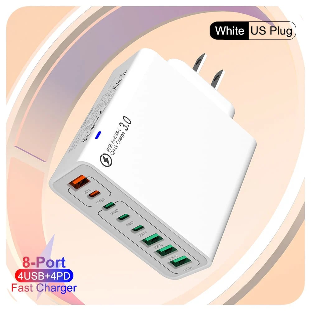 ⏳✨️8 in 1 Waterproof Ports USB Fast Charger