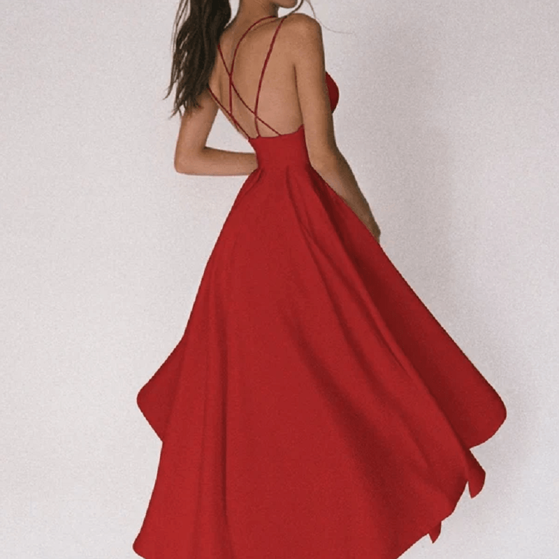 aakip™-Elegant Strappy V-neck Dress
