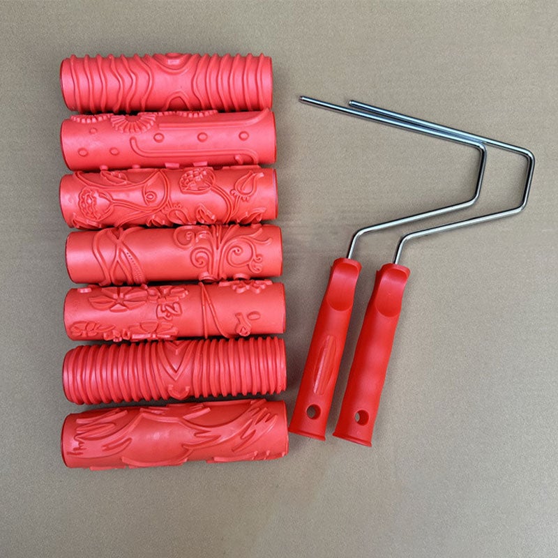 š„New Designš„Embossing Texture Patterned Paint Roller for Wall Decoration