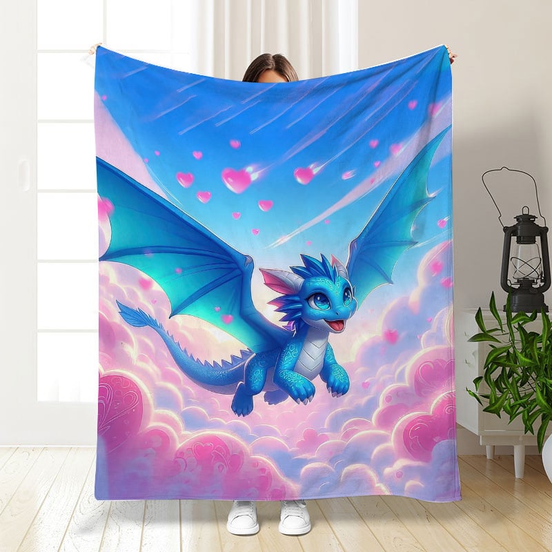 49% OFF This Week Promotions🎉🎉Soft Funny Throw Blanket Cute Smiling Dinosaurs HD Digital Print Flannel