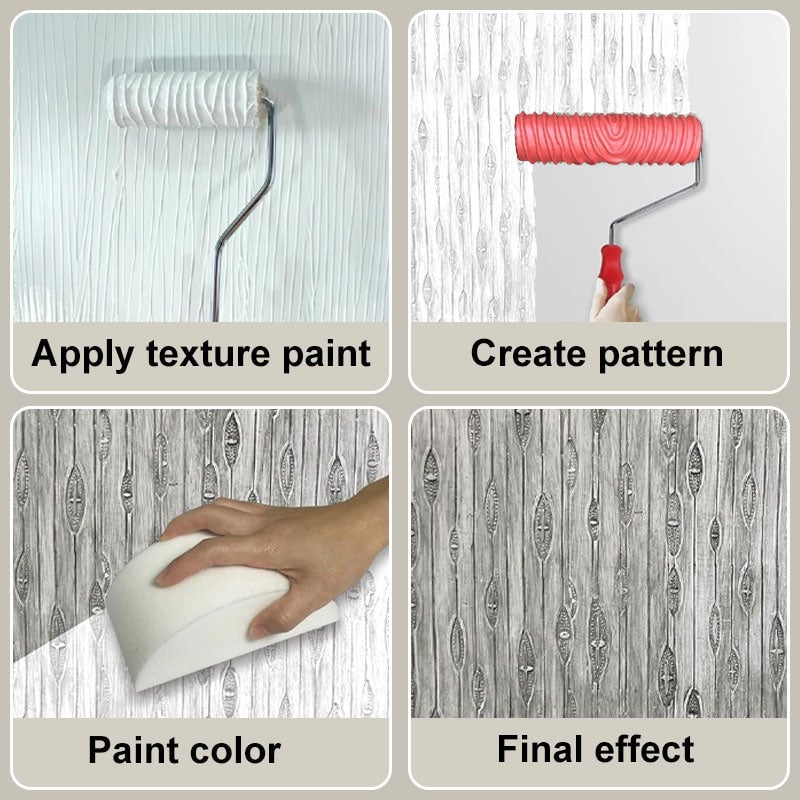 š„New Designš„Embossing Texture Patterned Paint Roller for Wall Decoration