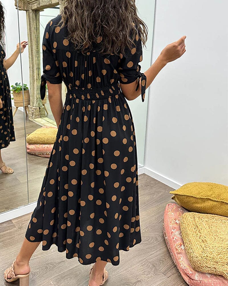 aakip™-🔥🌷 Promotion 48% OFF - 💃Deep V-neck polka-dot dress