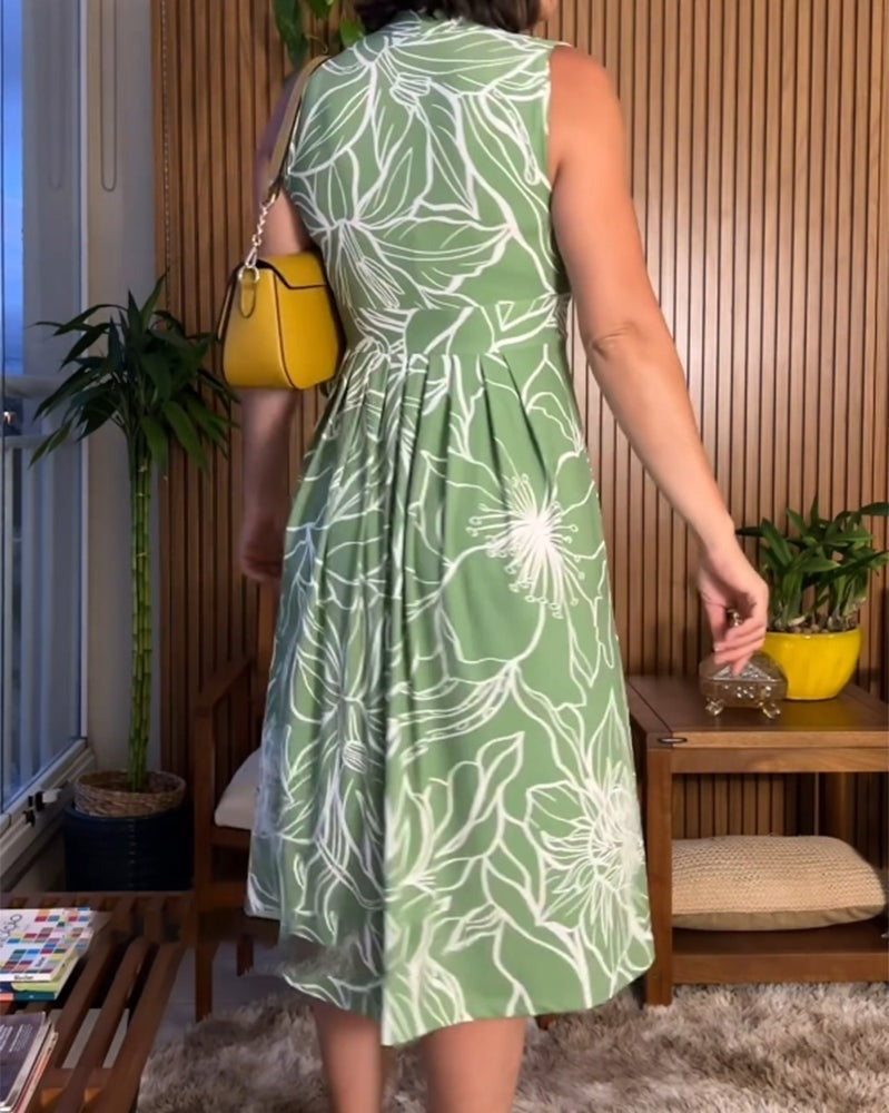 aakipā¢-š„2024 New Best Sellerš„Sleeveless V-Neck Waist-Cinching Dress