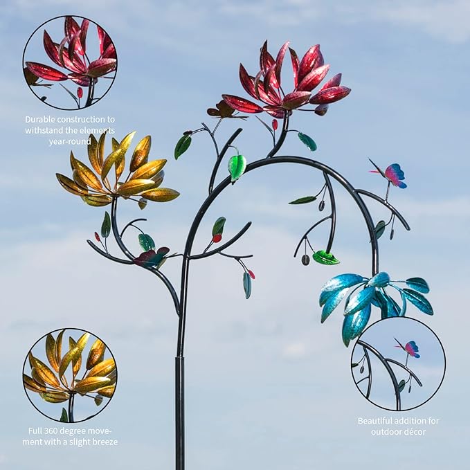 aakip™-🔥70% OFF -Beautiful Summer Multi Colored Flowers Wind Spinner