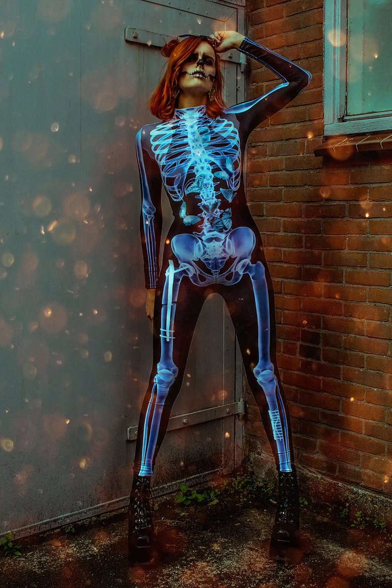 aakipâ˘-đHalloween Sale -SexySkull Bodysuit