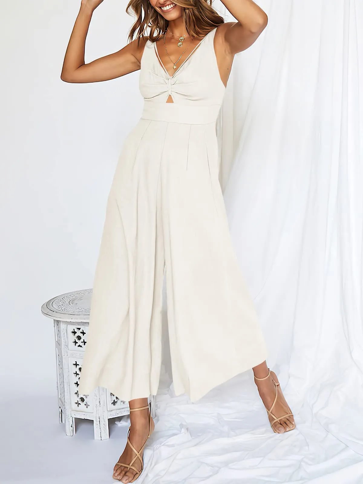 aakip™-V Neck Cutout High-Waist Jumpsuits(Buy 2 free shipping)