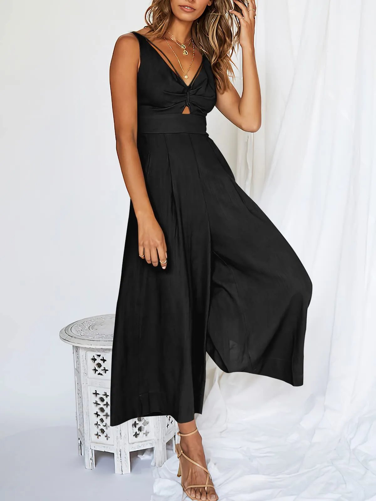aakip™-V Neck Cutout High-Waist Jumpsuits(Buy 2 free shipping)