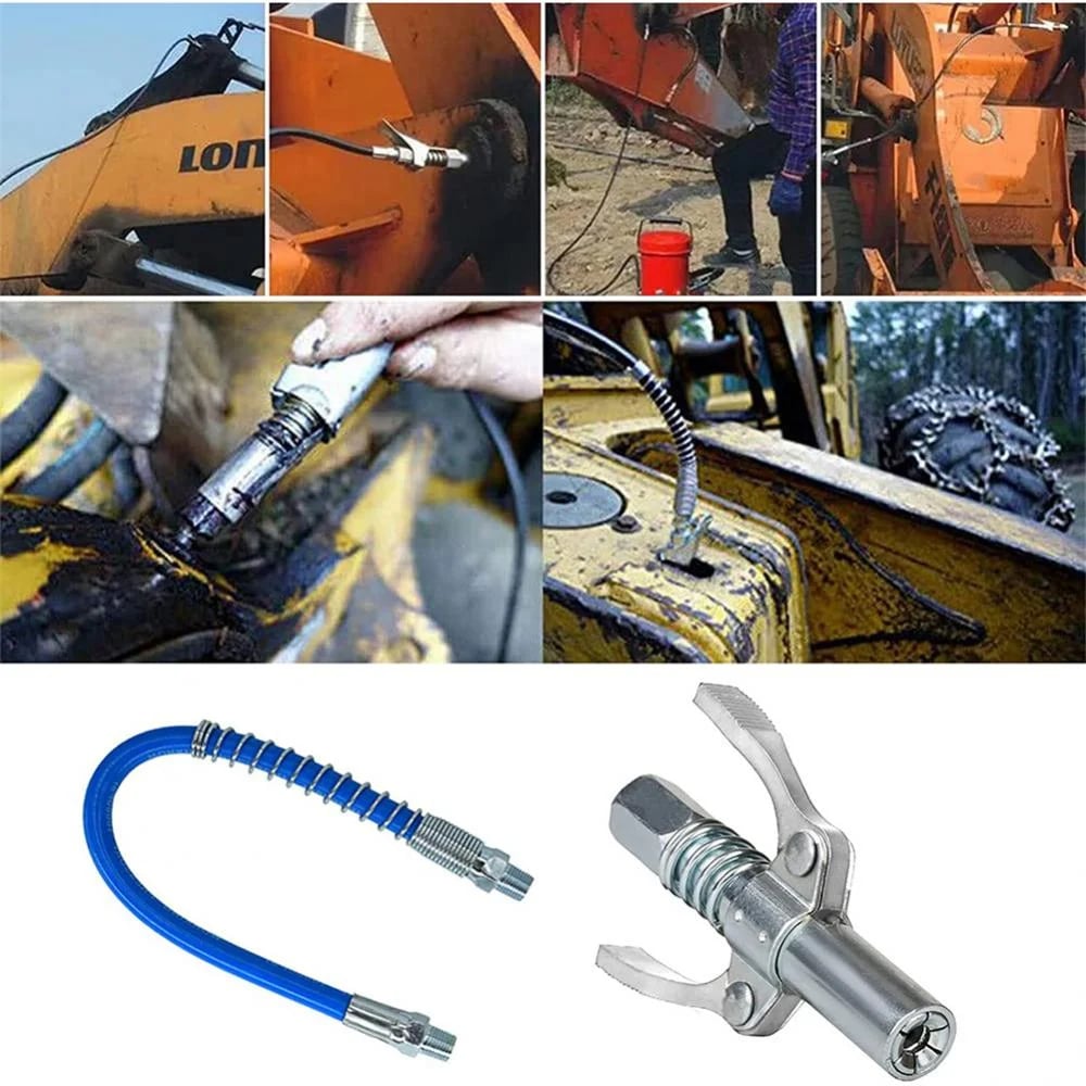 aakip™-🎁2024 New Year Hot Sale🎁Strong Lock on Grease Couplers with Spring Flex Hose