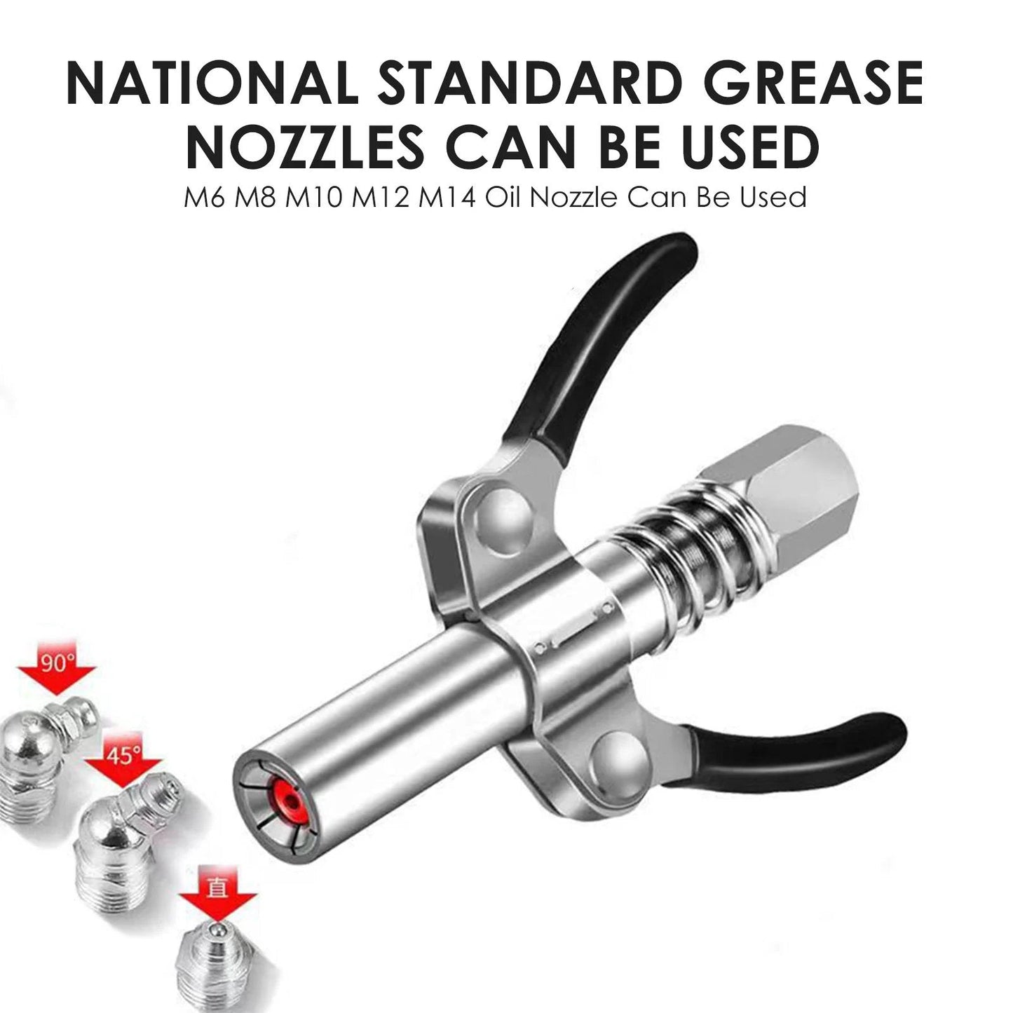 aakip™-🎁2024 New Year Hot Sale🎁Strong Lock on Grease Couplers with Spring Flex Hose