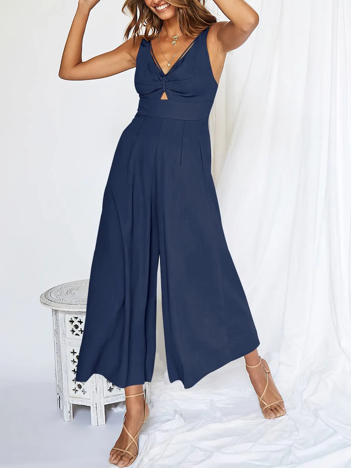 aakip™-V Neck Cutout High-Waist Jumpsuits(Buy 2 free shipping)