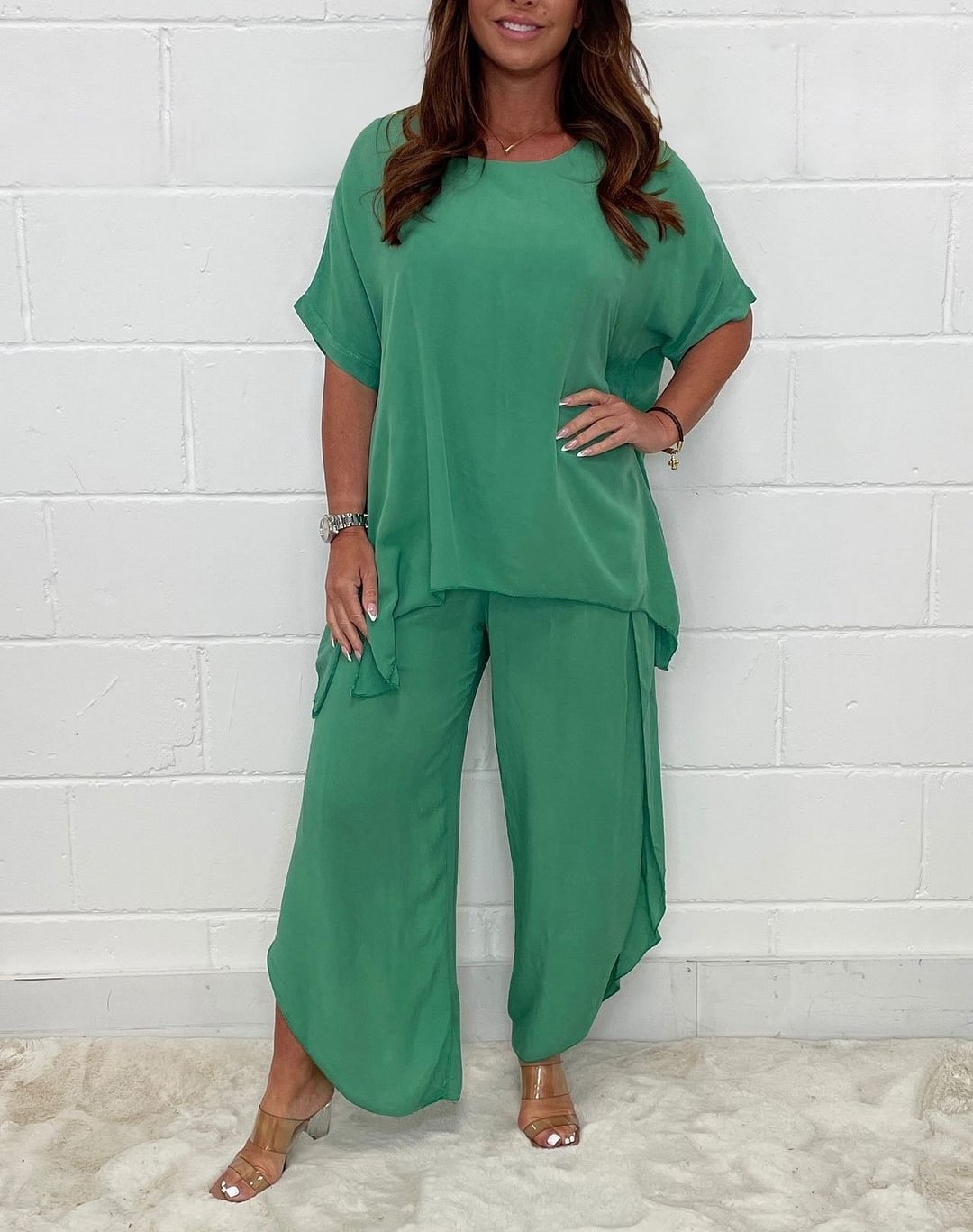 aakip™-Hot Sale 48% OFF💖Floaty 2 Piece Sleeved Trouser Set