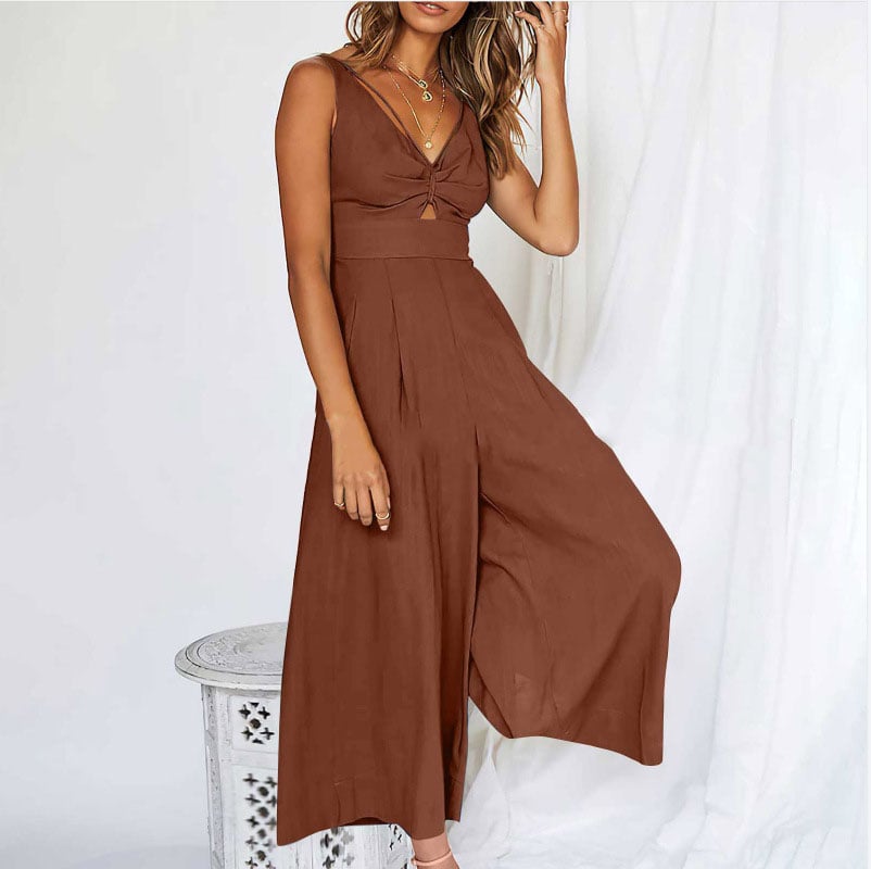 aakip™-V Neck Cutout High-Waist Jumpsuits(Buy 2 free shipping)