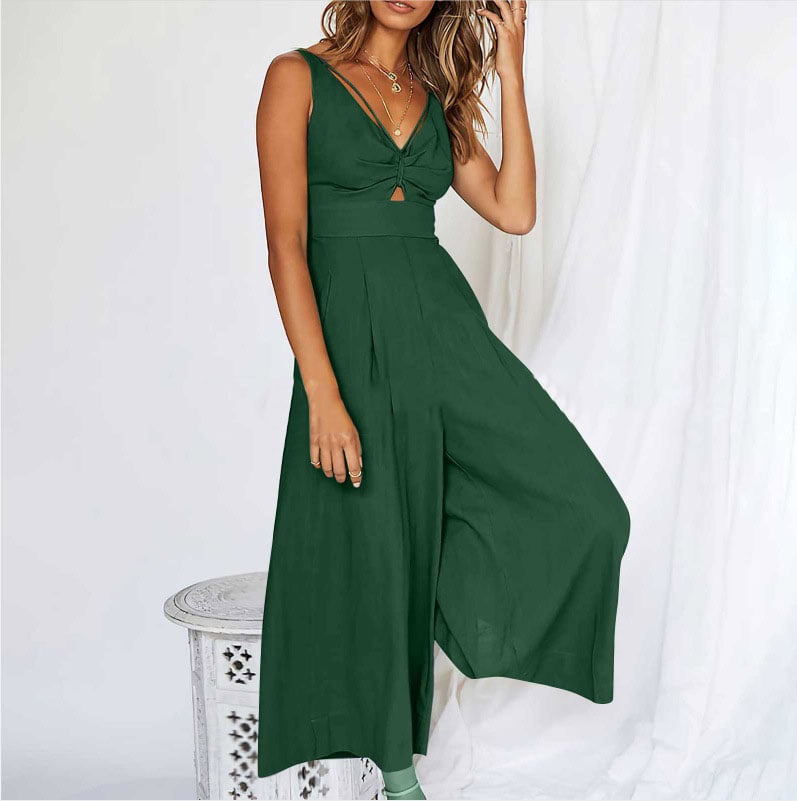 aakip™-V Neck Cutout High-Waist Jumpsuits(Buy 2 free shipping)