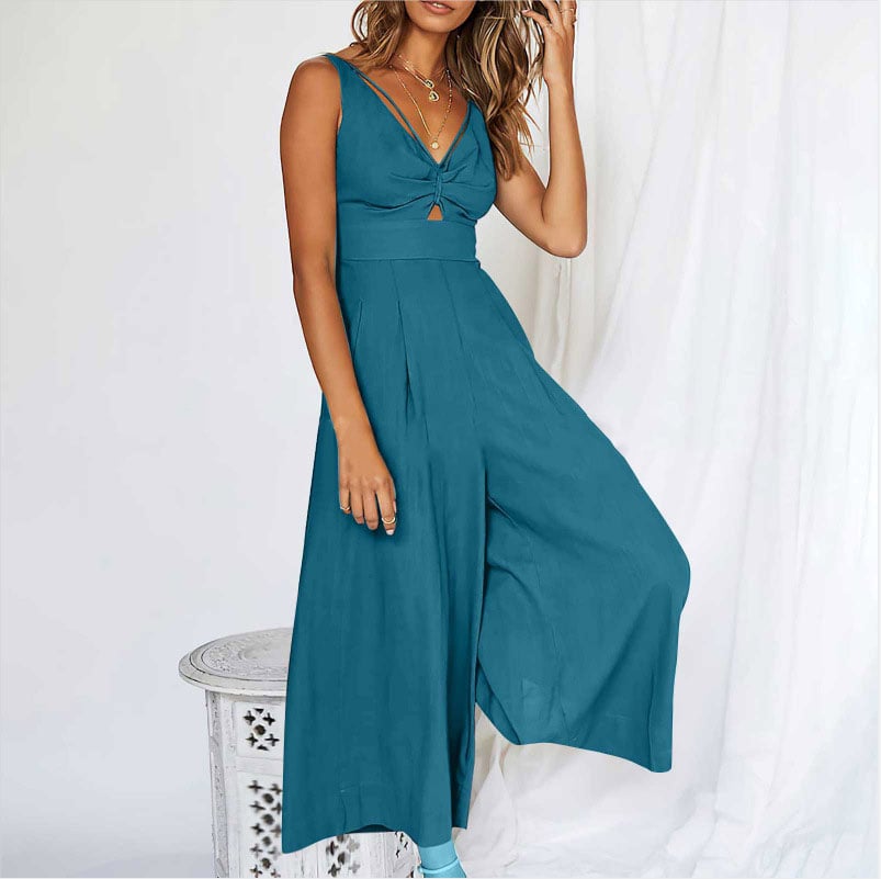 aakip™-V Neck Cutout High-Waist Jumpsuits(Buy 2 free shipping)