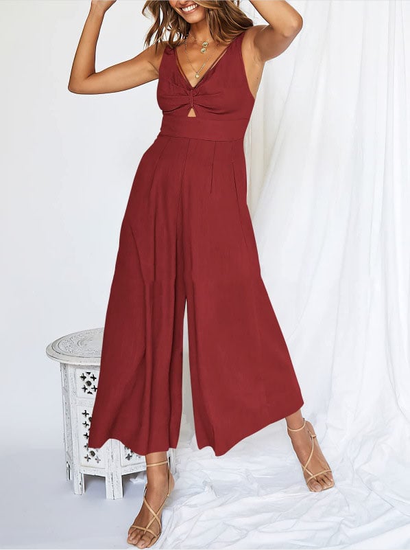 aakip™-V Neck Cutout High-Waist Jumpsuits(Buy 2 free shipping)