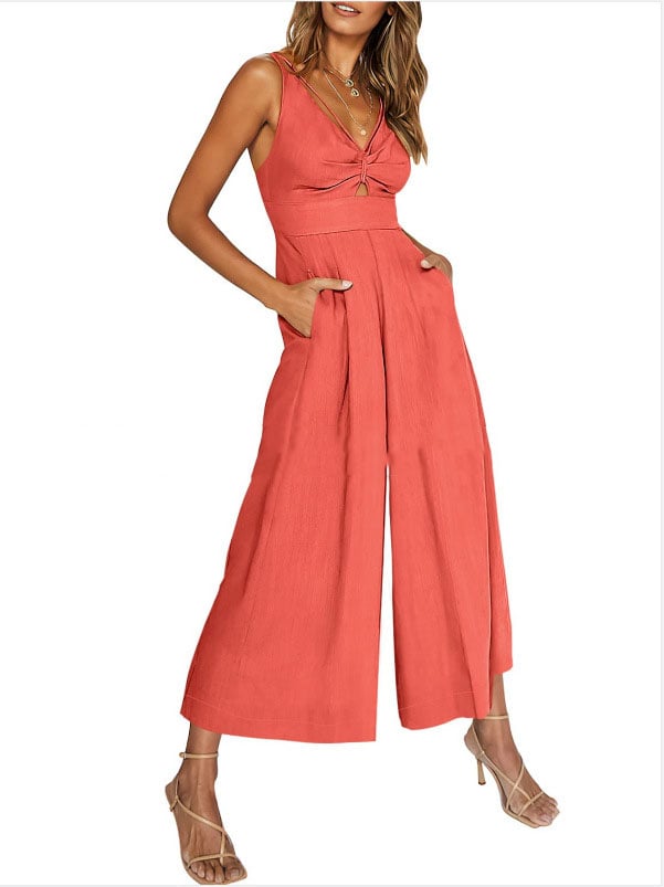 aakip™-V Neck Cutout High-Waist Jumpsuits(Buy 2 free shipping)