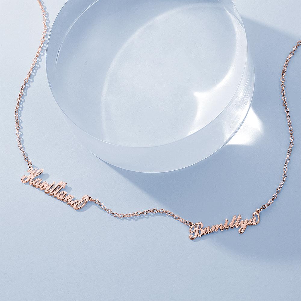 aakip™-Custom Family Name Necklace, Two Names Gifts for Mom