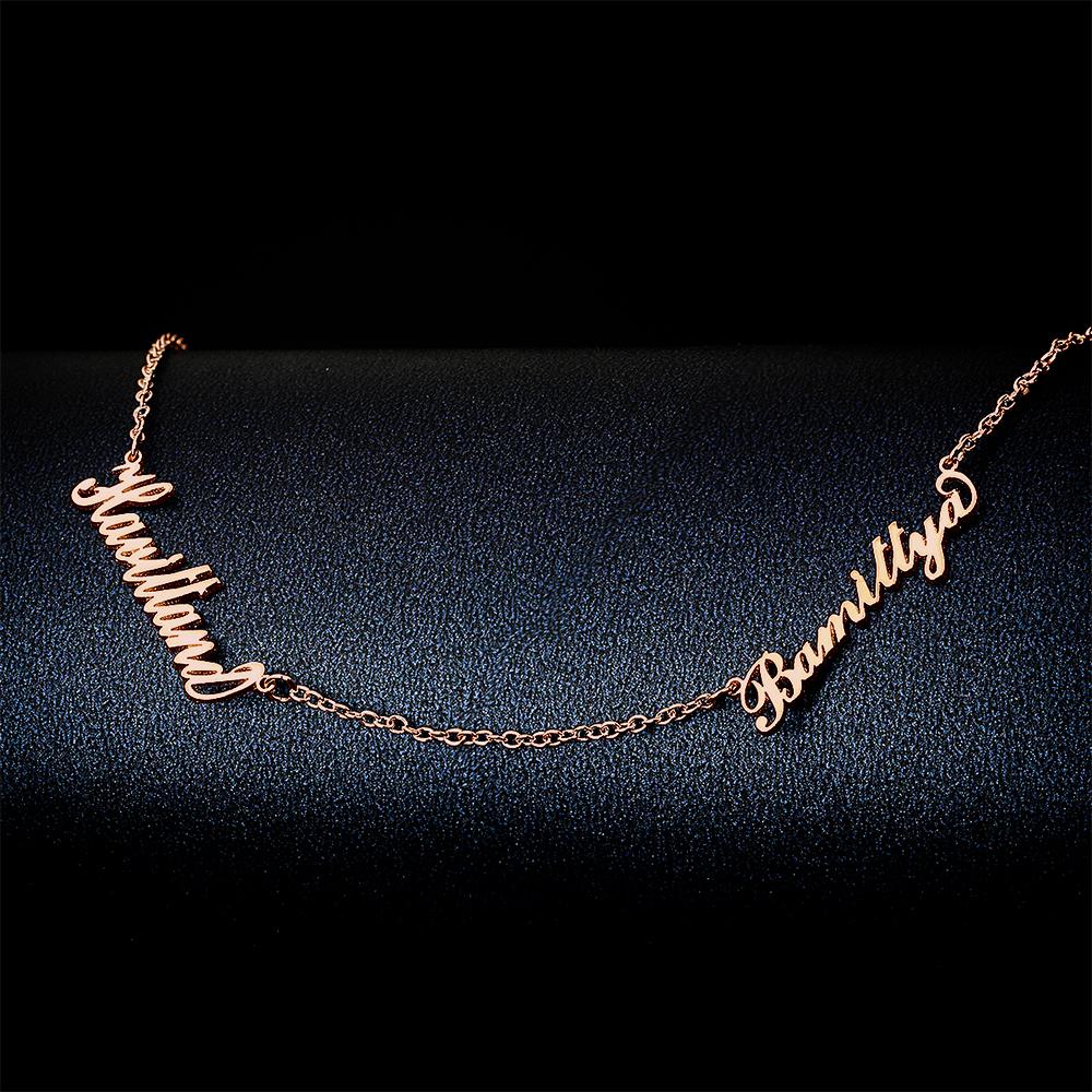 aakip™-Custom Family Name Necklace, Two Names Gifts for Mom