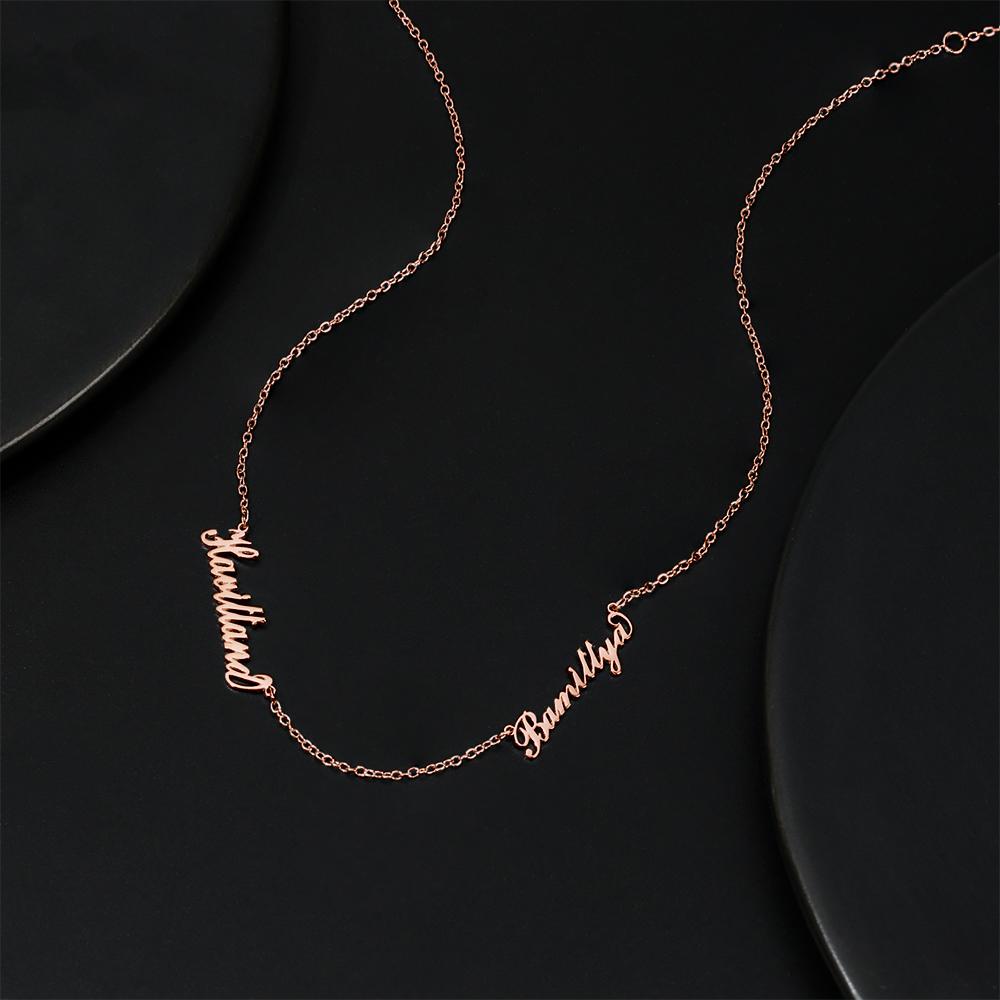 aakip™-Custom Family Name Necklace, Two Names Gifts for Mom
