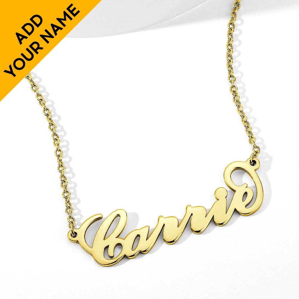 aakip™-alloy Plated Carrie Name Necklace Custom Name Necklace