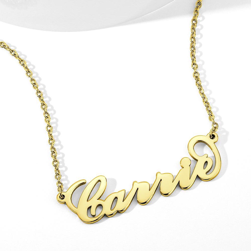 aakip™-alloy Plated Carrie Name Necklace Custom Name Necklace