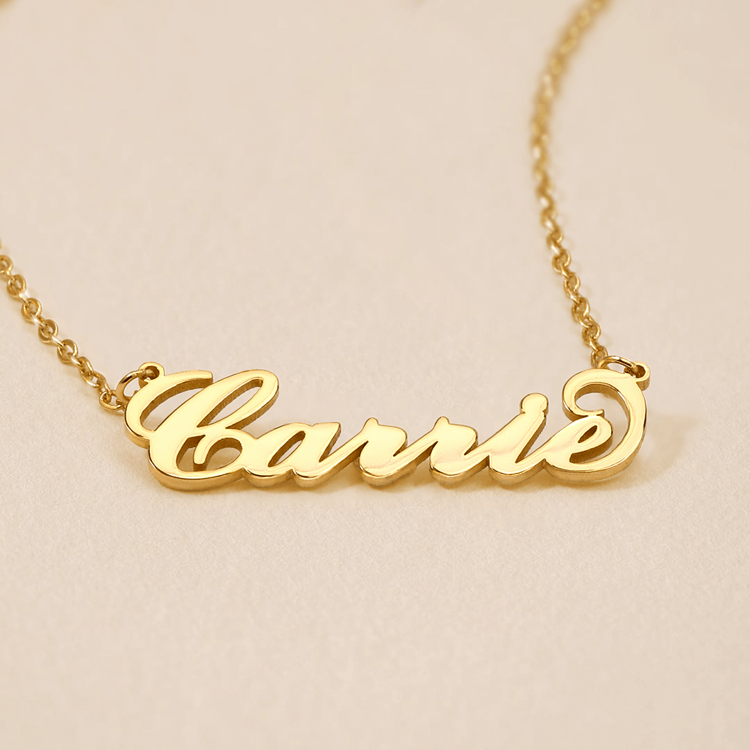 aakip™-alloy Plated Carrie Name Necklace Custom Name Necklace